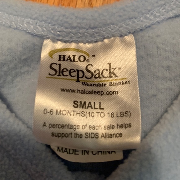 Halo Sleep Sack, light blue fleece, size small - Picture 2 of 2